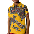 Didgeridoo Kangaroo Australia Kid Polo Shirt Aboriginal Dot Art Indigenous Wildlife