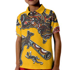 Didgeridoo Kangaroo Australia Kid Polo Shirt Aboriginal Dot Art Indigenous Wildlife