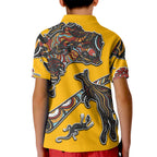Didgeridoo Kangaroo Australia Kid Polo Shirt Aboriginal Dot Art Indigenous Wildlife