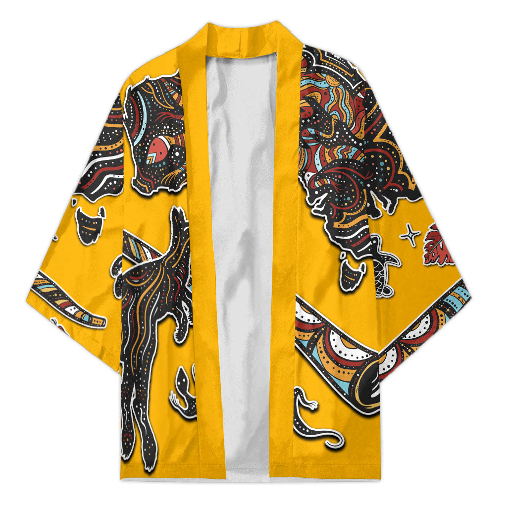 Didgeridoo Kangaroo Australia Kimono Aboriginal Dot Art Indigenous Wildlife