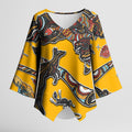 Didgeridoo Kangaroo Australia Kimono Sleeve Blouse Aboriginal Dot Art Indigenous Wildlife