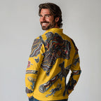 Didgeridoo Kangaroo Australia Long Sleeve Polo Shirt Aboriginal Dot Art Indigenous Wildlife