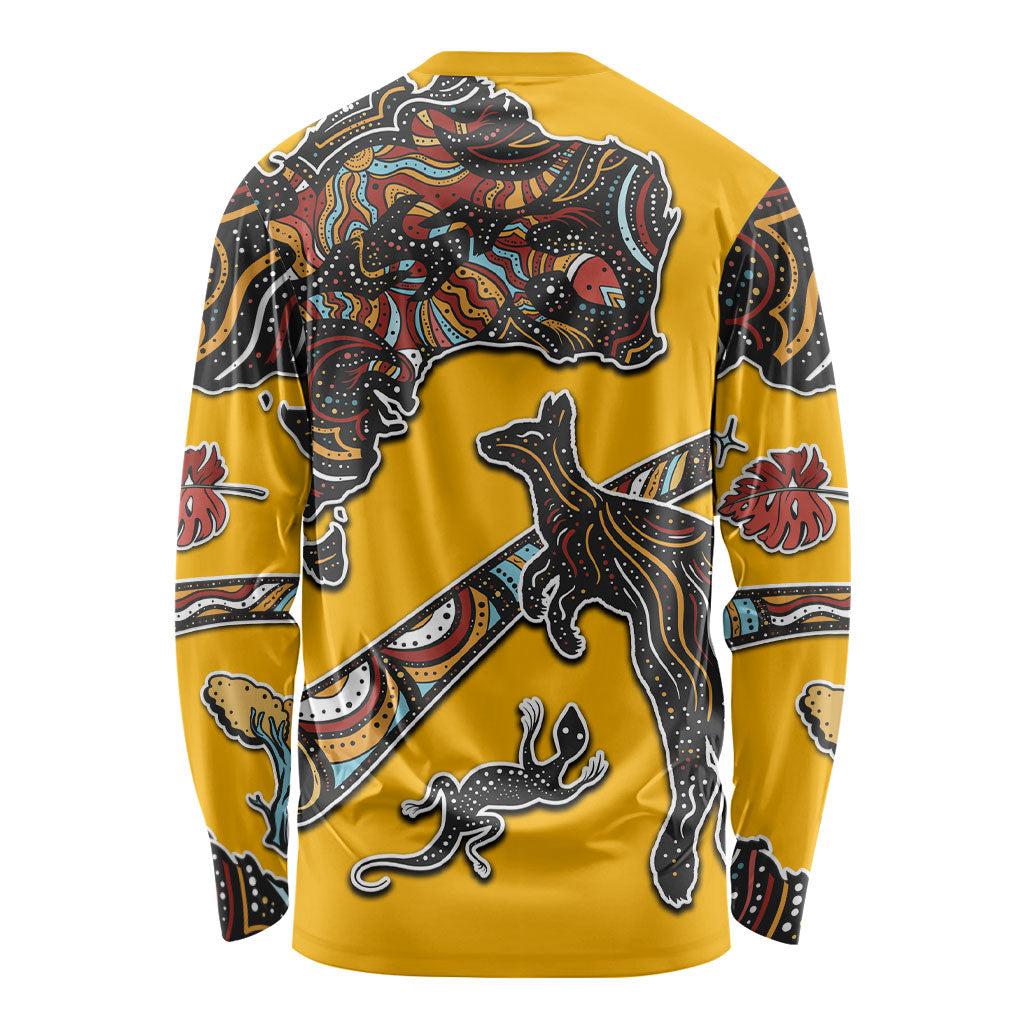 Didgeridoo Kangaroo Australia Long Sleeve Shirt Aboriginal Dot Art Indigenous Wildlife