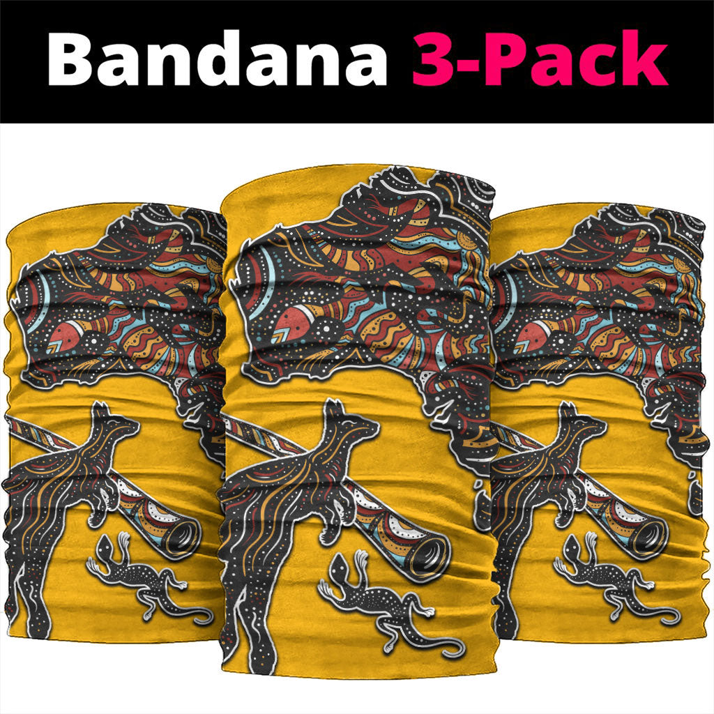 Didgeridoo Kangaroo Australia Neck Gaiter Aboriginal Dot Art Indigenous Wildlife