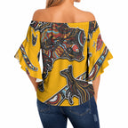 Didgeridoo Kangaroo Australia Off Shoulder Wrap Waist Top Aboriginal Dot Art Indigenous Wildlife