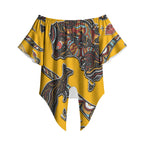 Didgeridoo Kangaroo Australia Off Shoulder Wrap Waist Top Aboriginal Dot Art Indigenous Wildlife