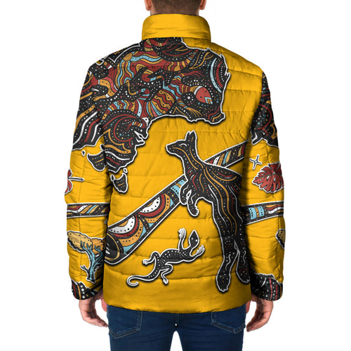 Didgeridoo Kangaroo Australia Padded Jacket Aboriginal Dot Art Indigenous Wildlife
