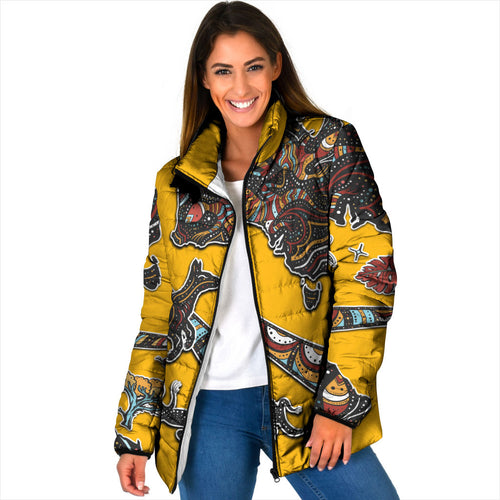 Didgeridoo Kangaroo Australia Padded Jacket Aboriginal Dot Art Indigenous Wildlife