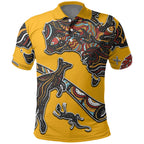 Didgeridoo Kangaroo Australia Polo Shirt Aboriginal Dot Art Indigenous Wildlife