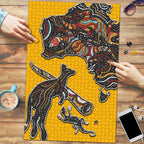 Didgeridoo Kangaroo Australia Puzzle Aboriginal Dot Art Indigenous Wildlife