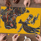 Didgeridoo Kangaroo Australia Puzzle Aboriginal Dot Art Indigenous Wildlife
