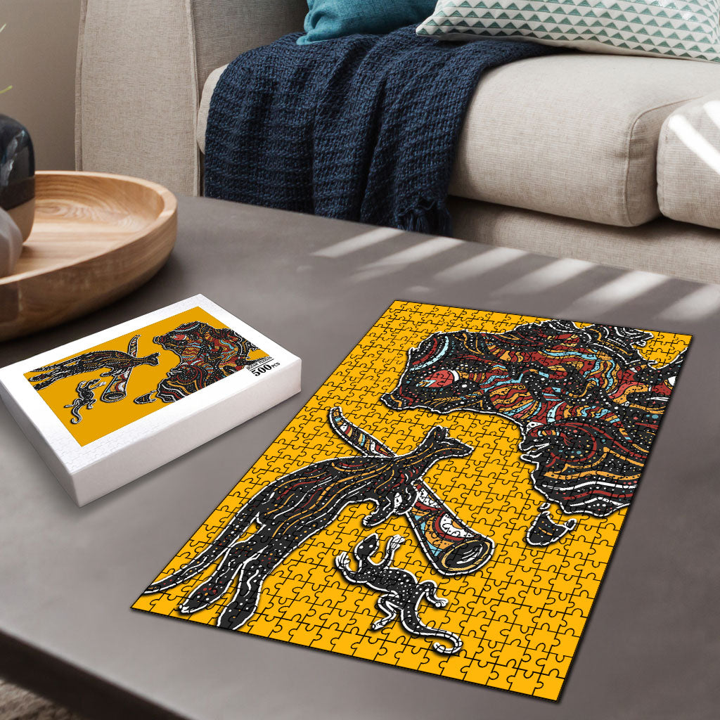 Didgeridoo Kangaroo Australia Puzzle Aboriginal Dot Art Indigenous Wildlife