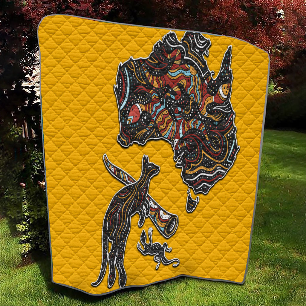 Didgeridoo Kangaroo Australia Quilt Aboriginal Dot Art Indigenous Wildlife