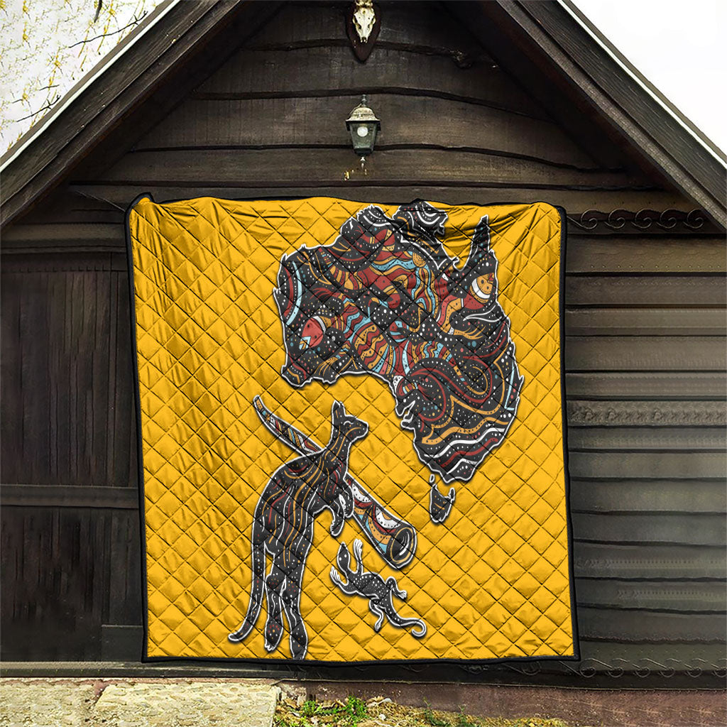 Didgeridoo Kangaroo Australia Quilt Aboriginal Dot Art Indigenous Wildlife