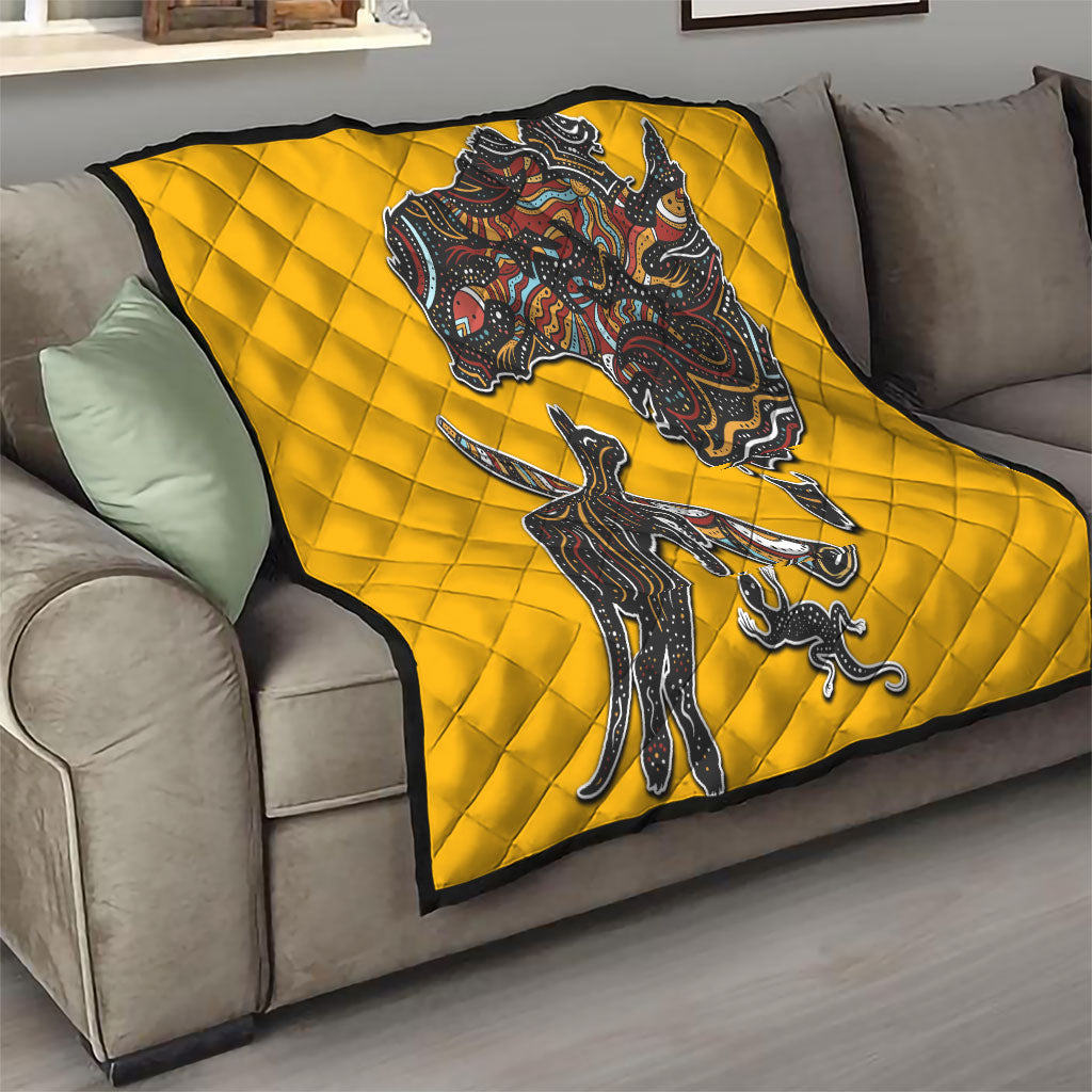 Didgeridoo Kangaroo Australia Quilt Aboriginal Dot Art Indigenous Wildlife
