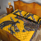 Didgeridoo Kangaroo Australia Quilt Bed Set Aboriginal Dot Art Indigenous Wildlife