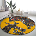 Didgeridoo Kangaroo Australia Round Carpet Aboriginal Dot Art Indigenous Wildlife