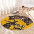 Didgeridoo Kangaroo Australia Round Carpet Aboriginal Dot Art Indigenous Wildlife