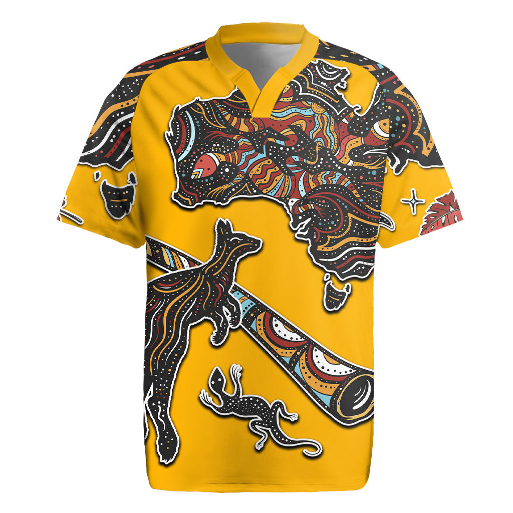 Didgeridoo Kangaroo Australia Rugby Jersey Aboriginal Dot Art Indigenous Wildlife