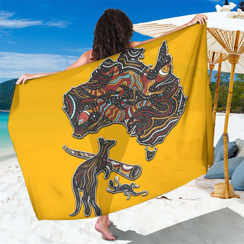 Didgeridoo Kangaroo Australia Sarong Aboriginal Dot Art Indigenous Wildlife