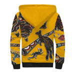 Didgeridoo Kangaroo Australia Sherpa Hoodie Aboriginal Dot Art Indigenous Wildlife