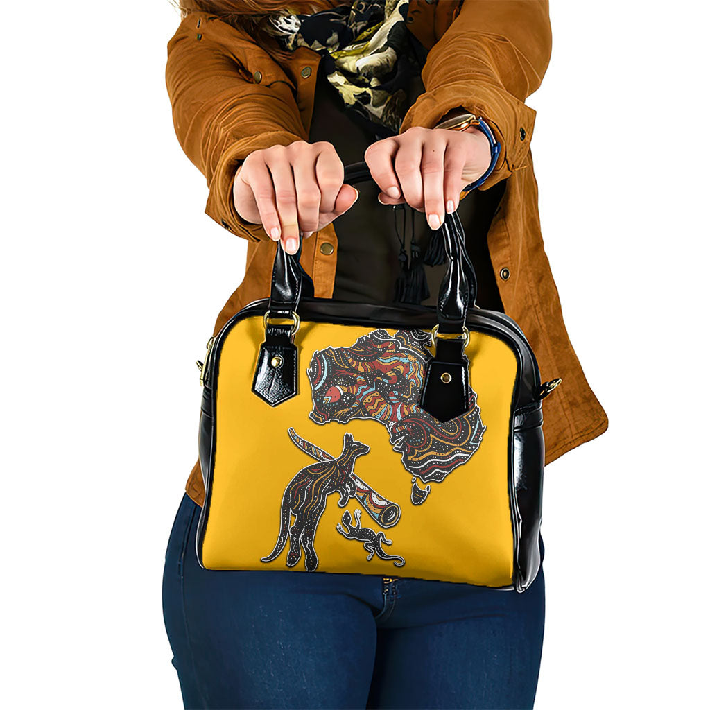 Didgeridoo Kangaroo Australia Shoulder Handbag Aboriginal Dot Art Indigenous Wildlife