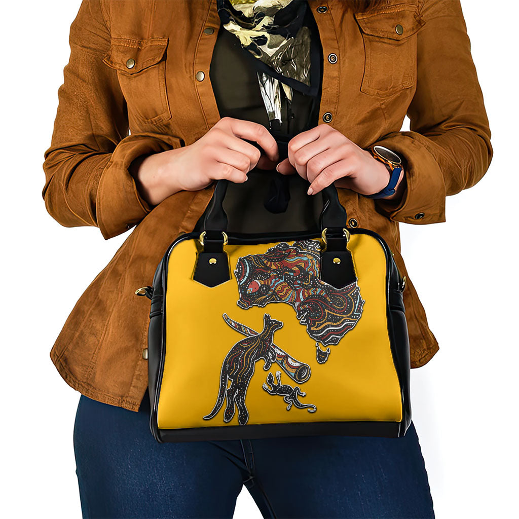 Didgeridoo Kangaroo Australia Shoulder Handbag Aboriginal Dot Art Indigenous Wildlife