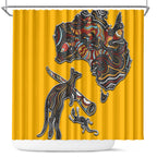 Didgeridoo Kangaroo Australia Shower Curtain Aboriginal Dot Art Indigenous Wildlife