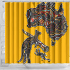 Didgeridoo Kangaroo Australia Shower Curtain Aboriginal Dot Art Indigenous Wildlife