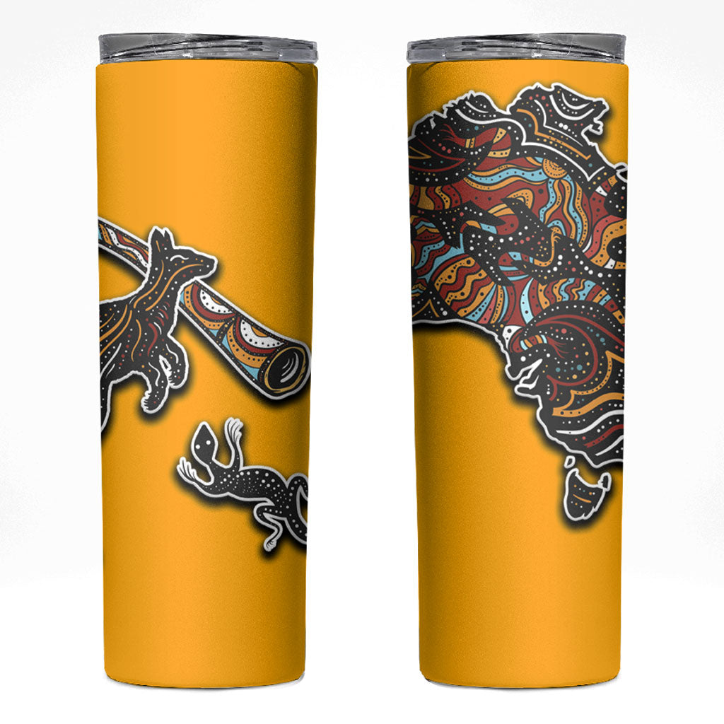 Didgeridoo Kangaroo Australia Skinny Tumbler Aboriginal Dot Art Indigenous Wildlife