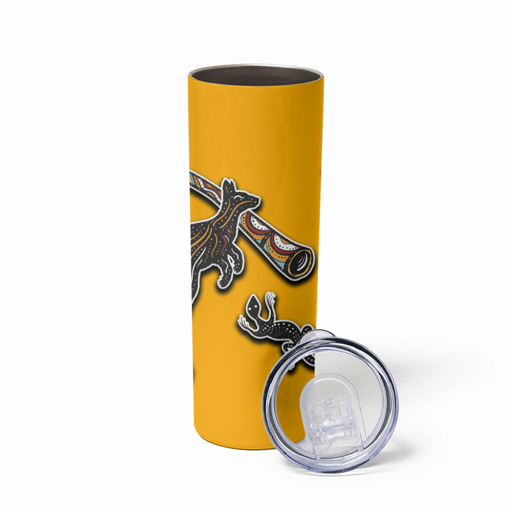 Didgeridoo Kangaroo Australia Skinny Tumbler Aboriginal Dot Art Indigenous Wildlife