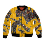 Didgeridoo Kangaroo Australia Sleeve Zip Bomber Jacket Aboriginal Dot Art Indigenous Wildlife