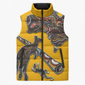 Didgeridoo Kangaroo Australia Sleeveless Puffer Jacket Aboriginal Dot Art Indigenous Wildlife