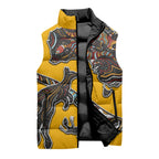 Didgeridoo Kangaroo Australia Sleeveless Puffer Jacket Aboriginal Dot Art Indigenous Wildlife