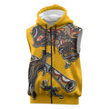 Didgeridoo Kangaroo Australia Sleeveless Zip Hoodie Aboriginal Dot Art Indigenous Wildlife