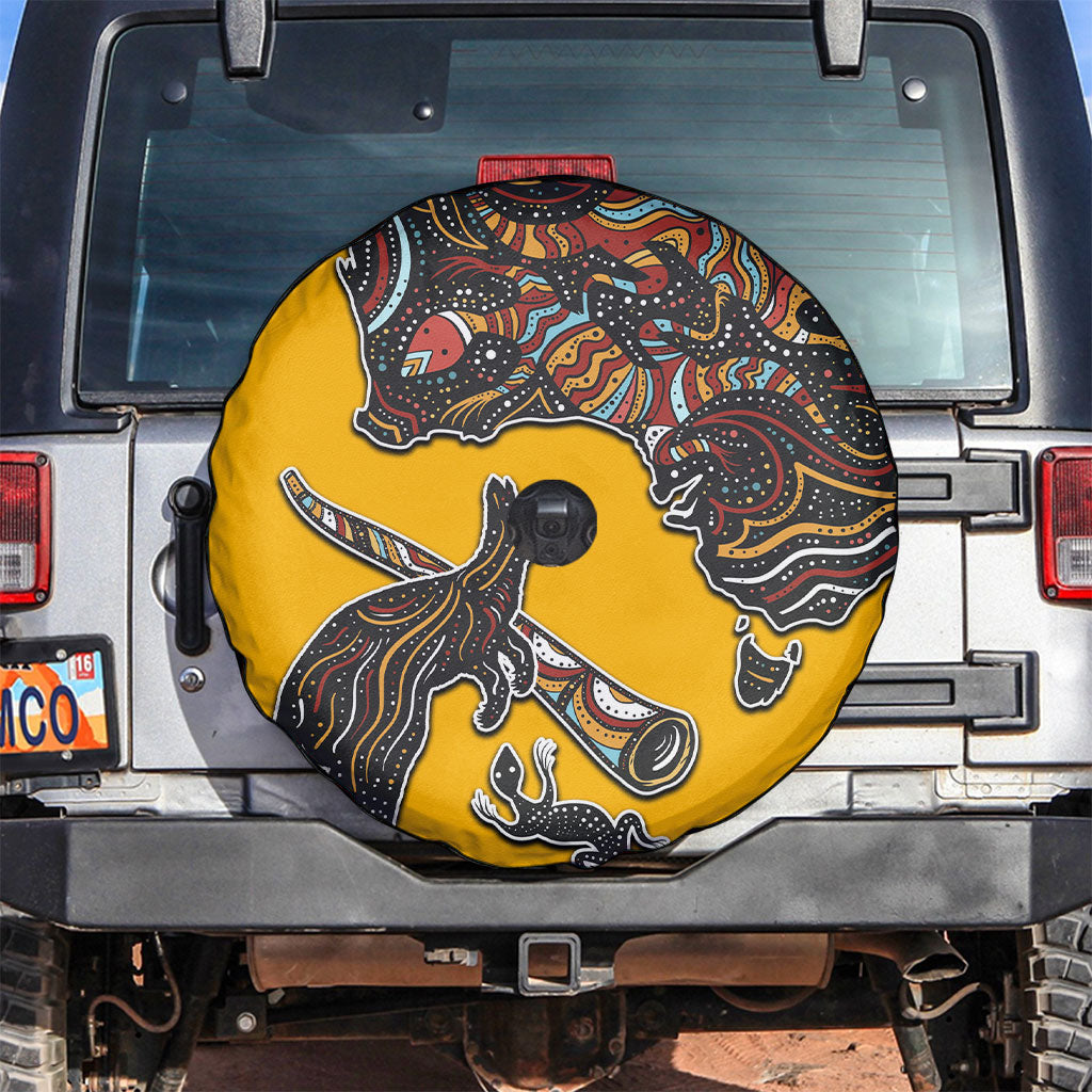 Didgeridoo Kangaroo Australia Spare Tire Cover Aboriginal Dot Art Indigenous Wildlife