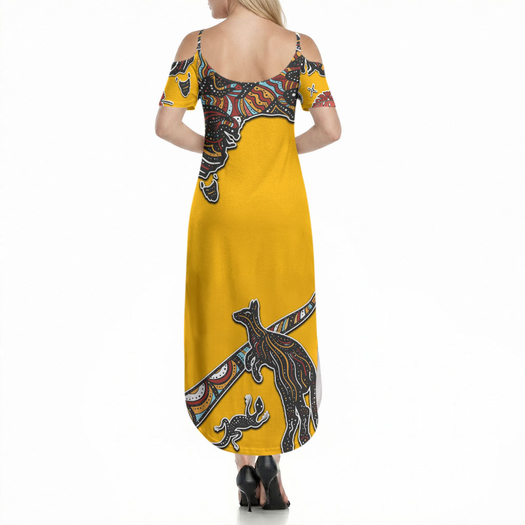 Didgeridoo Kangaroo Australia Summer Maxi Dress Aboriginal Dot Art Indigenous Wildlife