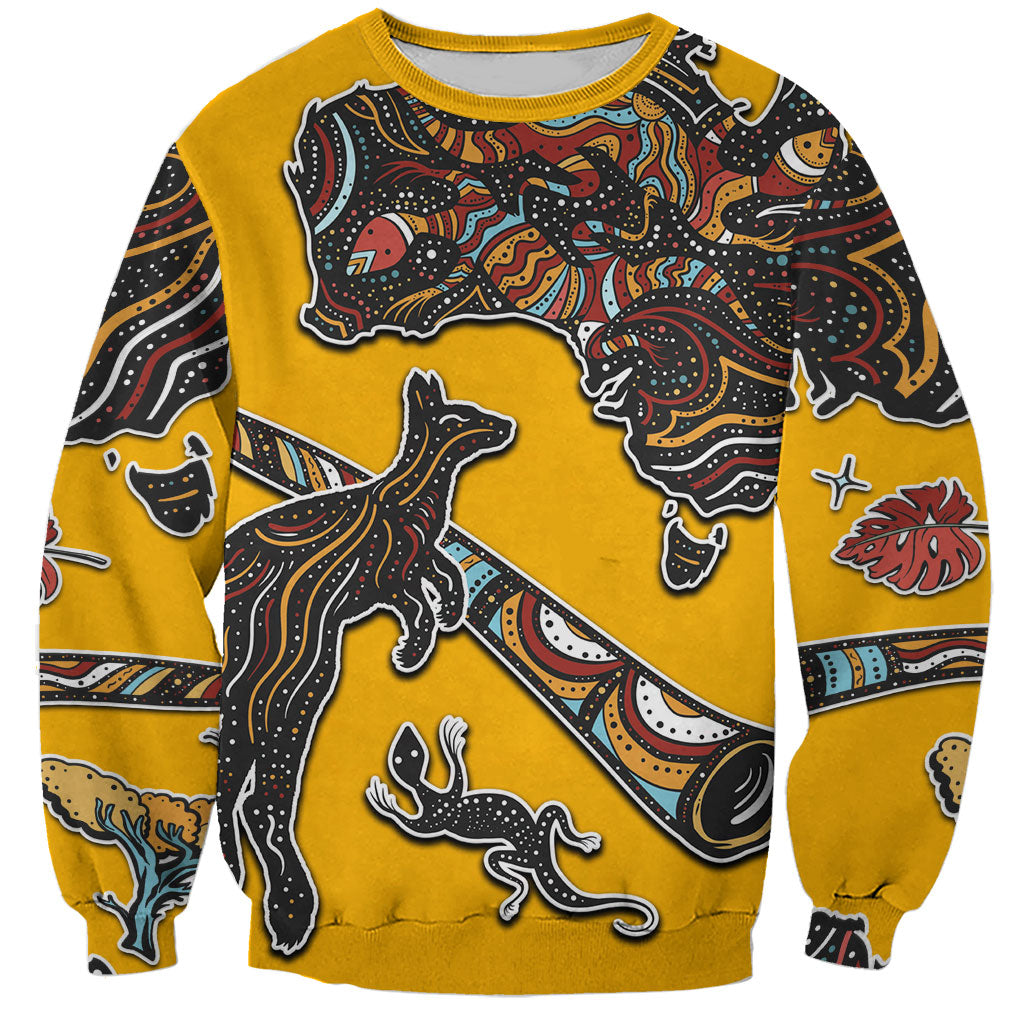 Didgeridoo Kangaroo Australia Sweatshirt Aboriginal Dot Art Indigenous Wildlife