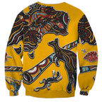 Didgeridoo Kangaroo Australia Sweatshirt Aboriginal Dot Art Indigenous Wildlife