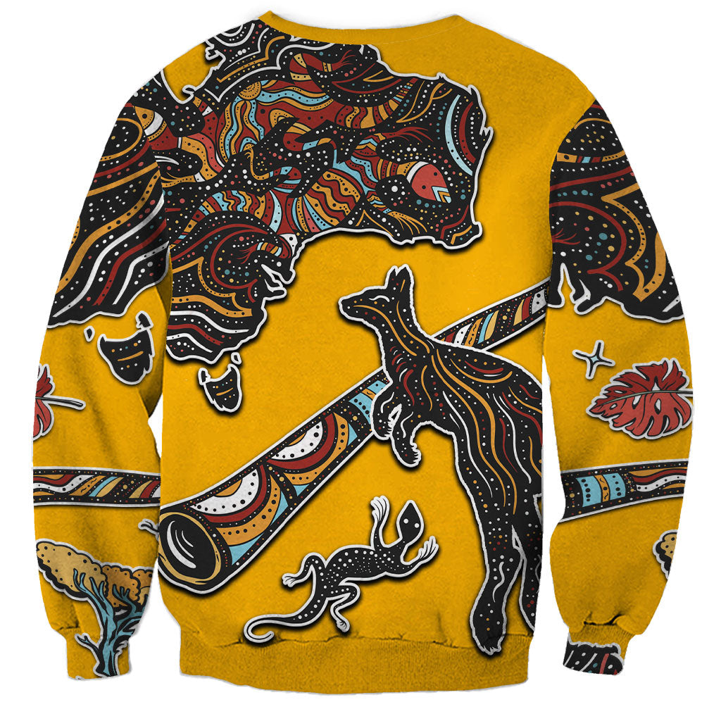 Didgeridoo Kangaroo Australia Sweatshirt Aboriginal Dot Art Indigenous Wildlife