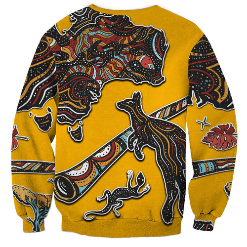 Didgeridoo Kangaroo Australia Sweatshirt Aboriginal Dot Art Indigenous Wildlife