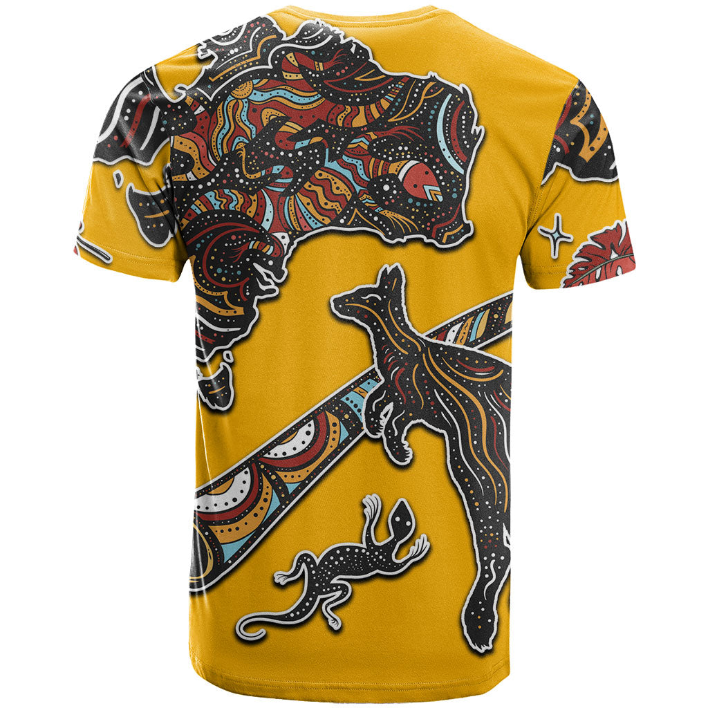 Didgeridoo Kangaroo Australia T Shirt Aboriginal Dot Art Indigenous Wildlife