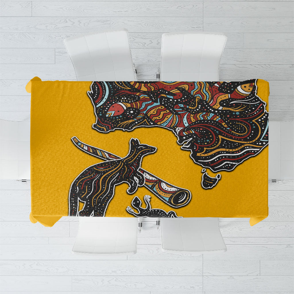Didgeridoo Kangaroo Australia Tablecloth Aboriginal Dot Art Indigenous Wildlife