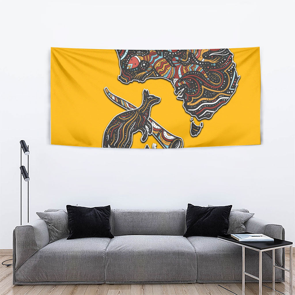 Didgeridoo Kangaroo Australia Tapestry Aboriginal Dot Art Indigenous Wildlife