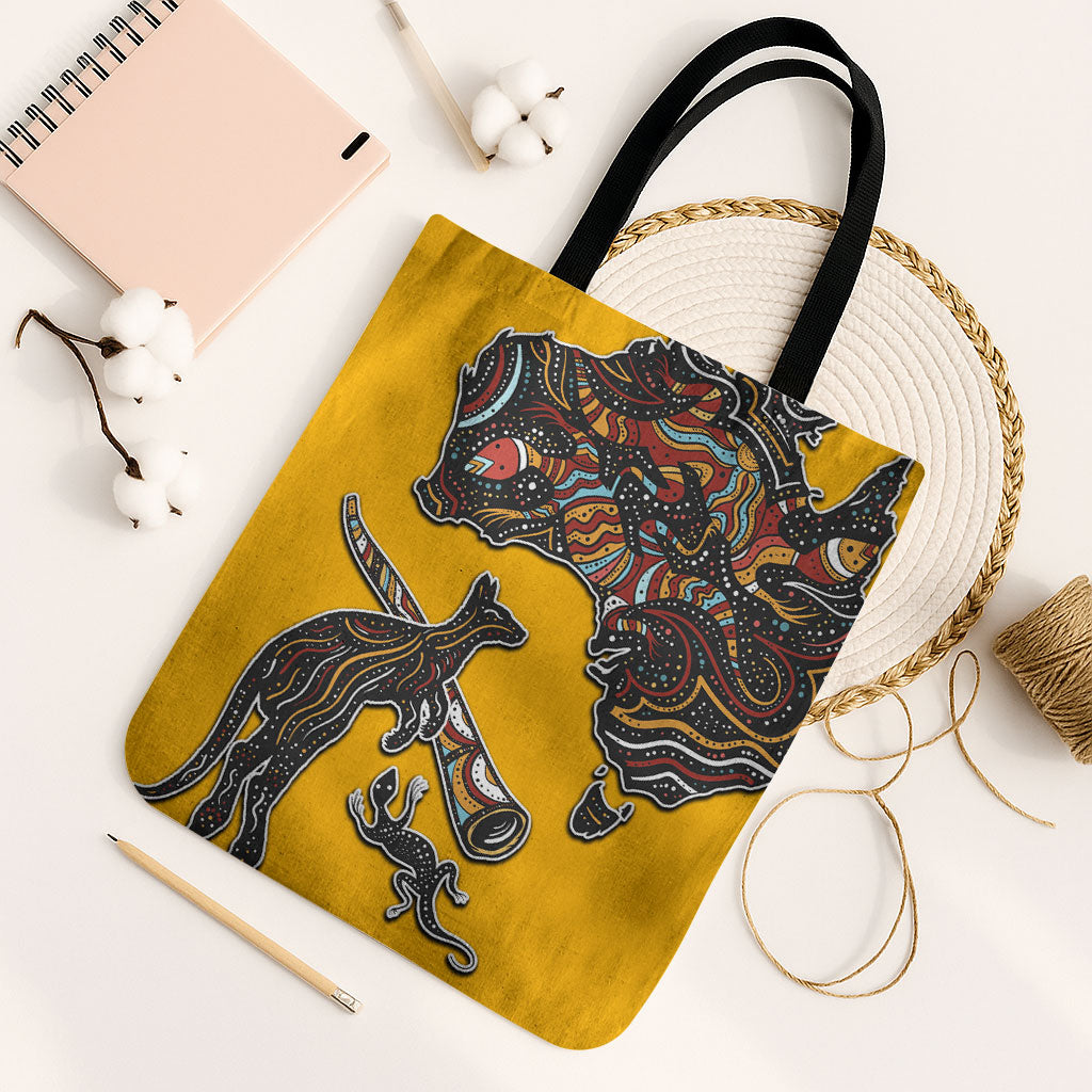 Didgeridoo Kangaroo Australia Tote Bag Aboriginal Dot Art Indigenous Wildlife