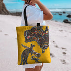 Didgeridoo Kangaroo Australia Tote Bag Aboriginal Dot Art Indigenous Wildlife