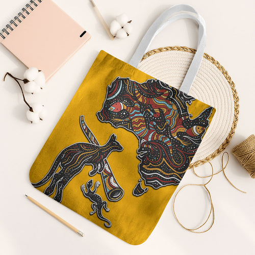 Didgeridoo Kangaroo Australia Tote Bag Aboriginal Dot Art Indigenous Wildlife
