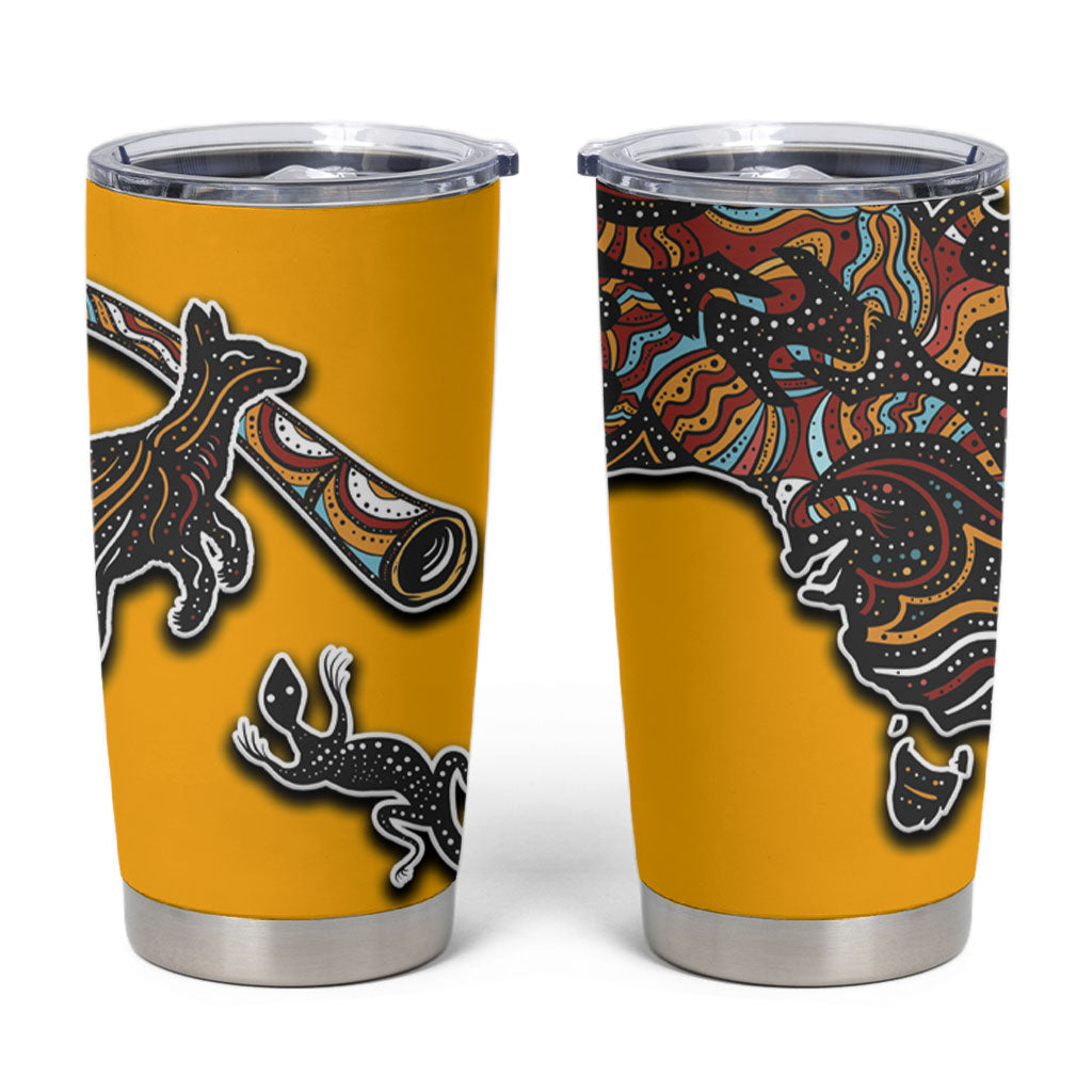 Didgeridoo Kangaroo Australia Tumbler Cup Aboriginal Dot Art Indigenous Wildlife