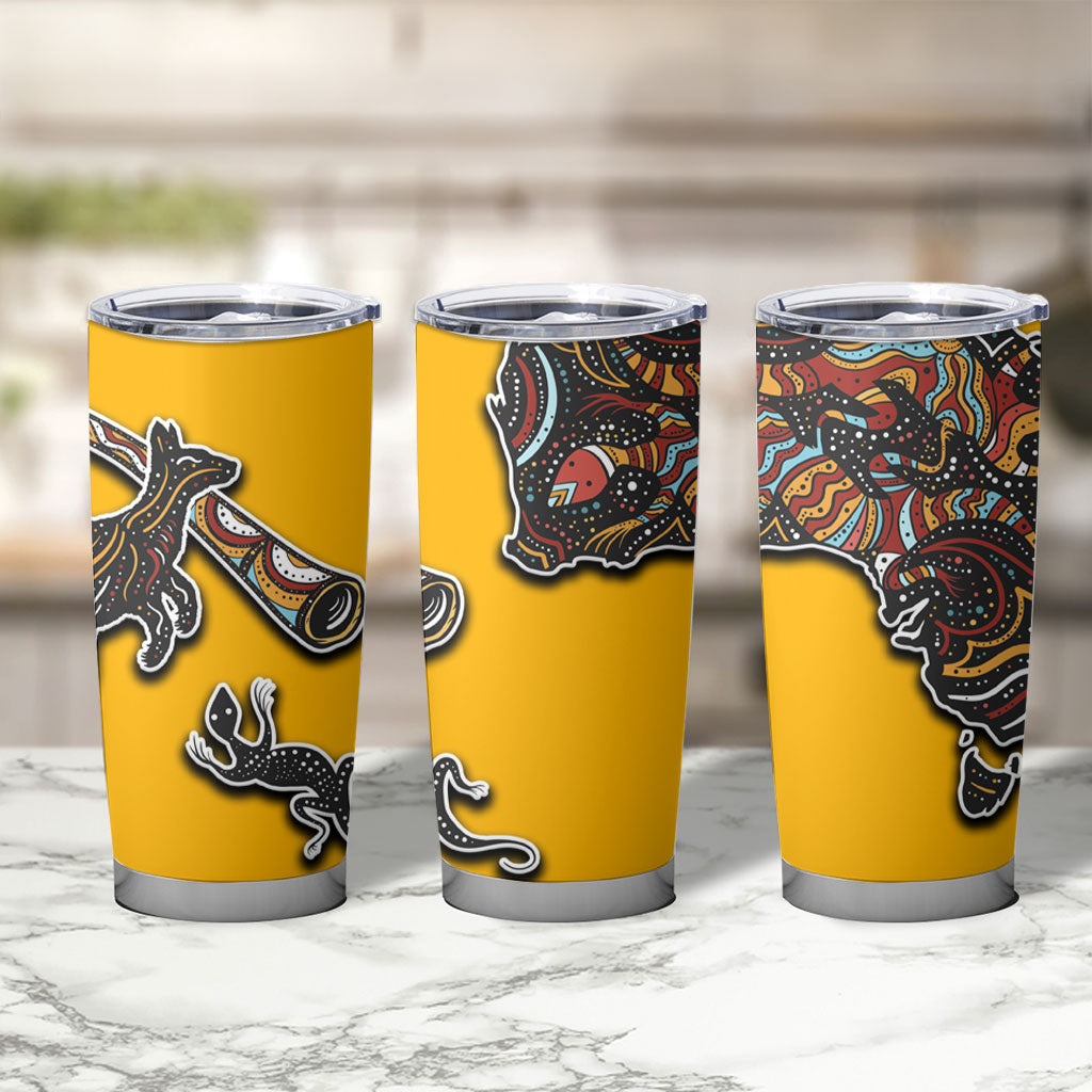 Didgeridoo Kangaroo Australia Tumbler Cup Aboriginal Dot Art Indigenous Wildlife