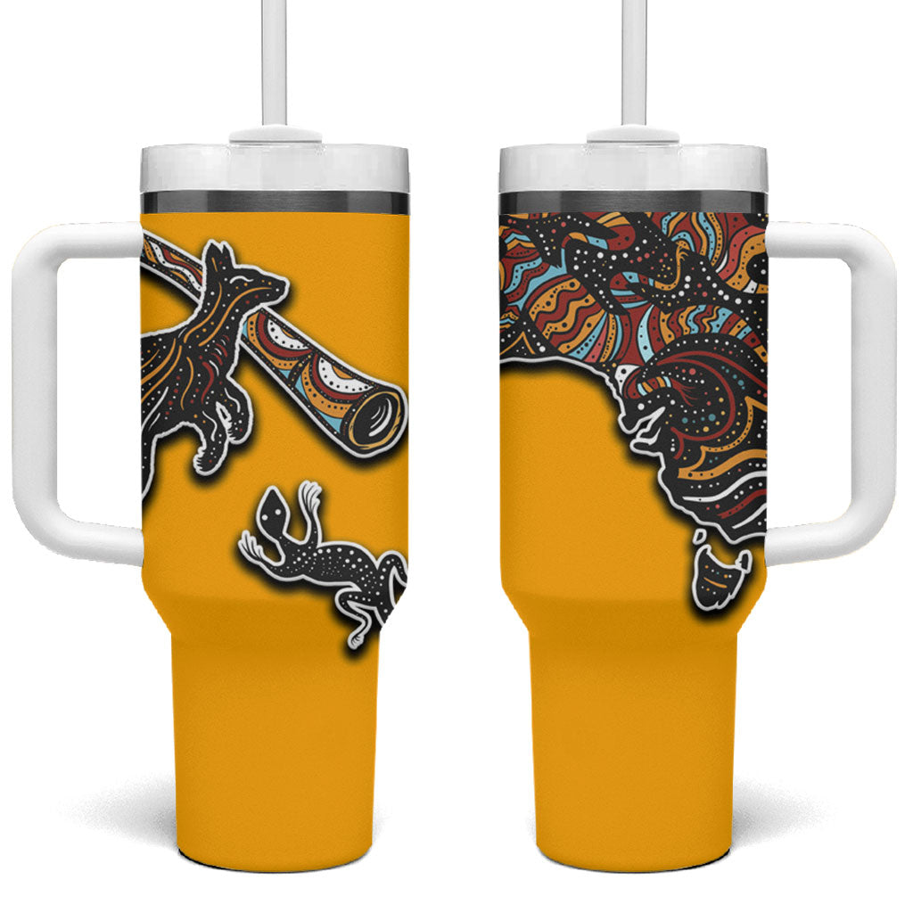 Didgeridoo Kangaroo Australia Tumbler With Handle Aboriginal Dot Art Indigenous Wildlife